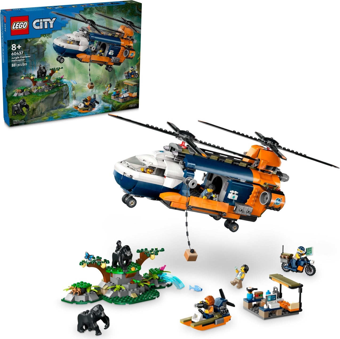 LEGO® City 60347 Dschungel-Erkundungshelikopter am Basislager - Box