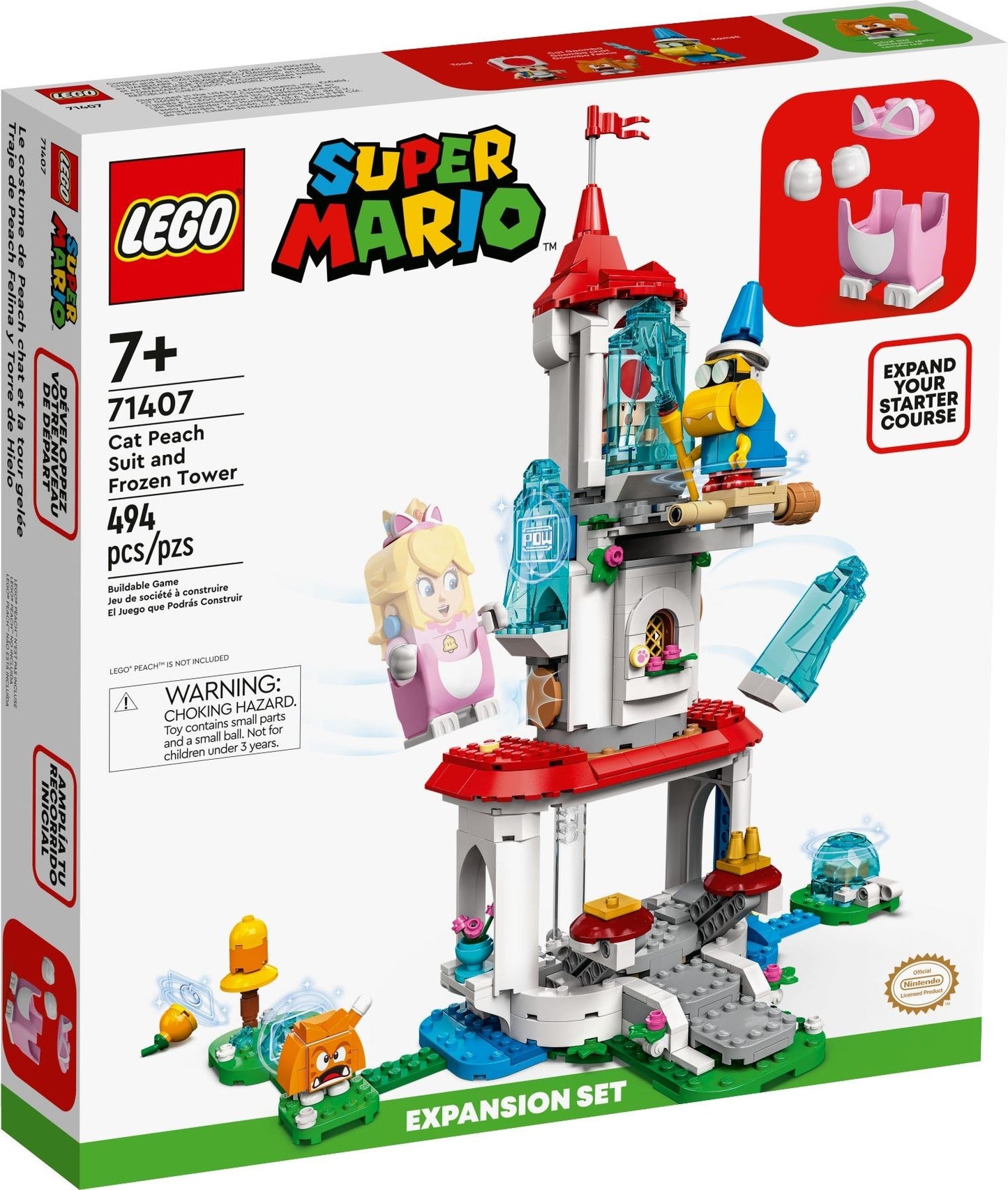 LEGO® Super Mario™ 71407 Katzen-Peach-Anzug und Eisturm – Erweiterungsset - Box