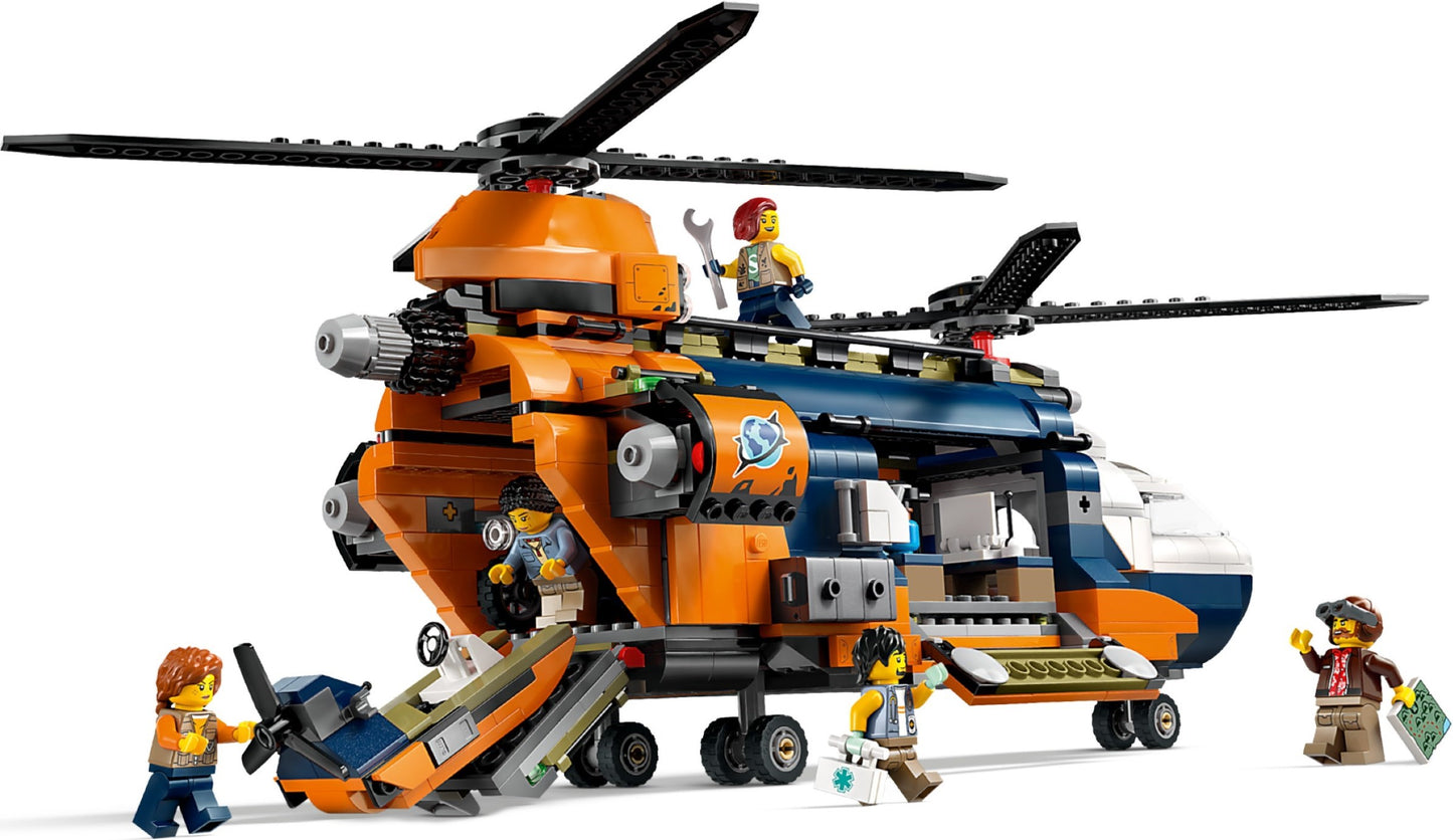 LEGO® City 60347 Dschungel-Erkundungshelikopter am Basislager